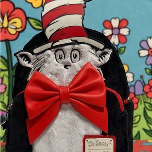 NWT Loungefly Dr. Seuss Cat in the Hat Plush Mini Backpack